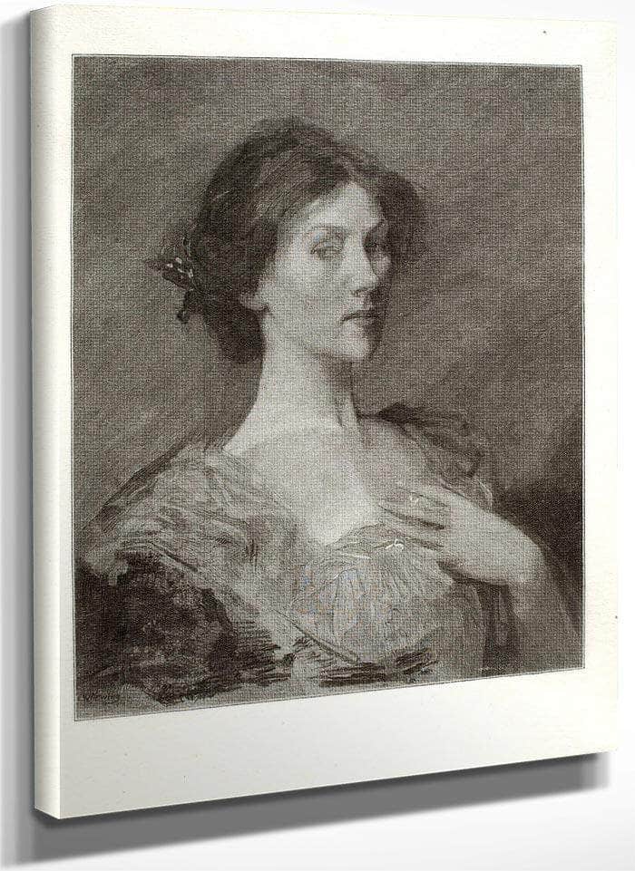 A Head By Thomas Wilmer Dewing Fine Art Print