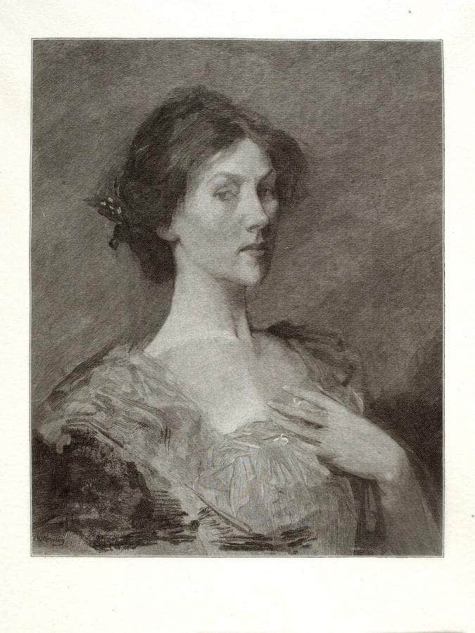 A Head By Thomas Wilmer Dewing Fine Art Print