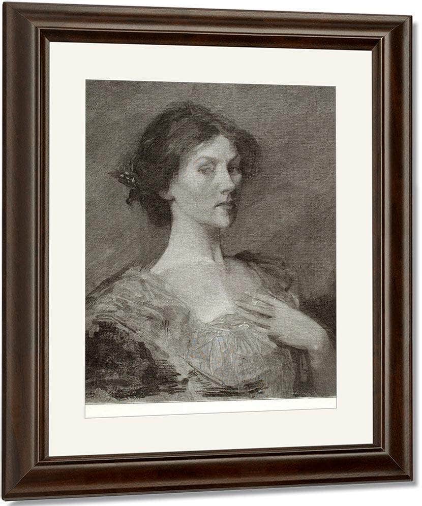 A Head By Thomas Wilmer Dewing Fine Art Print