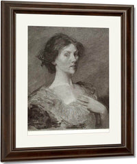 A Head By Thomas Wilmer Dewing Fine Art Print