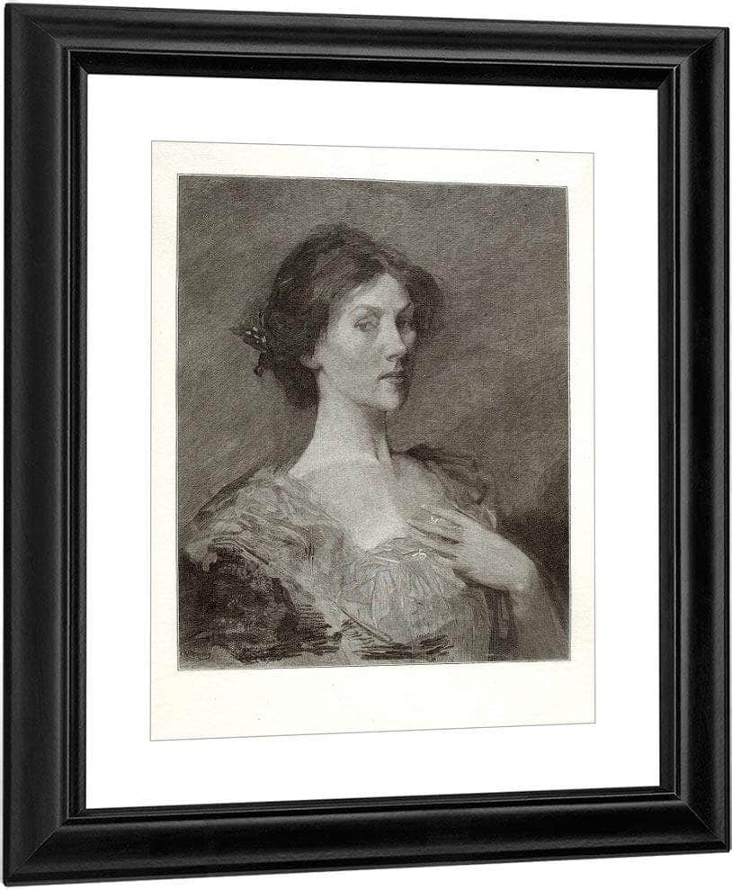 A Head By Thomas Wilmer Dewing Fine Art Print