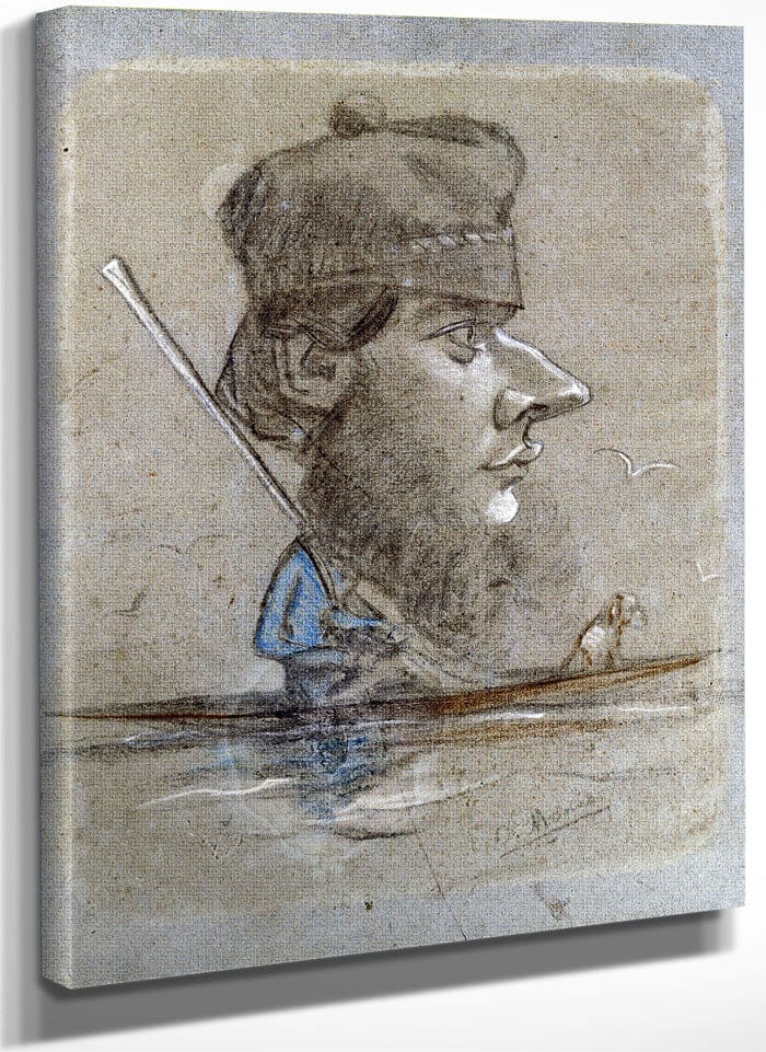 A Hunter And His Dog On A Boat By Claude Monet Fine Art Print