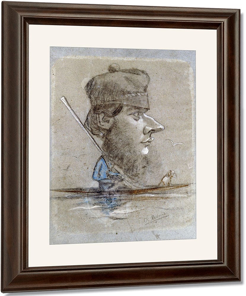 A Hunter And His Dog On A Boat By Claude Monet Fine Art Print