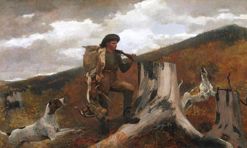 A Huntsman And Dogs By Winslow Homer Fine Art Print