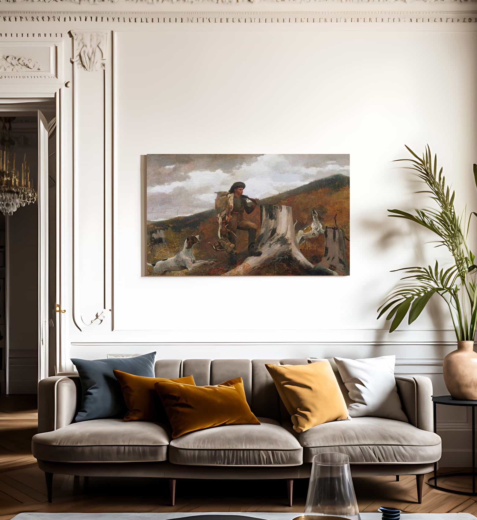 A Huntsman And Dogs By Winslow Homer Fine Art Print