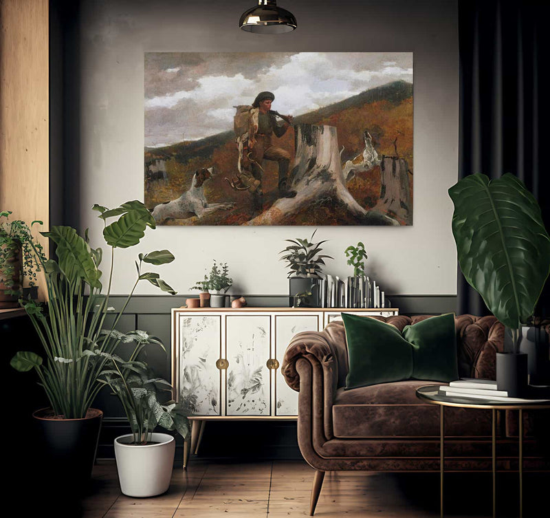 A Huntsman And Dogs By Winslow Homer Fine Art Print