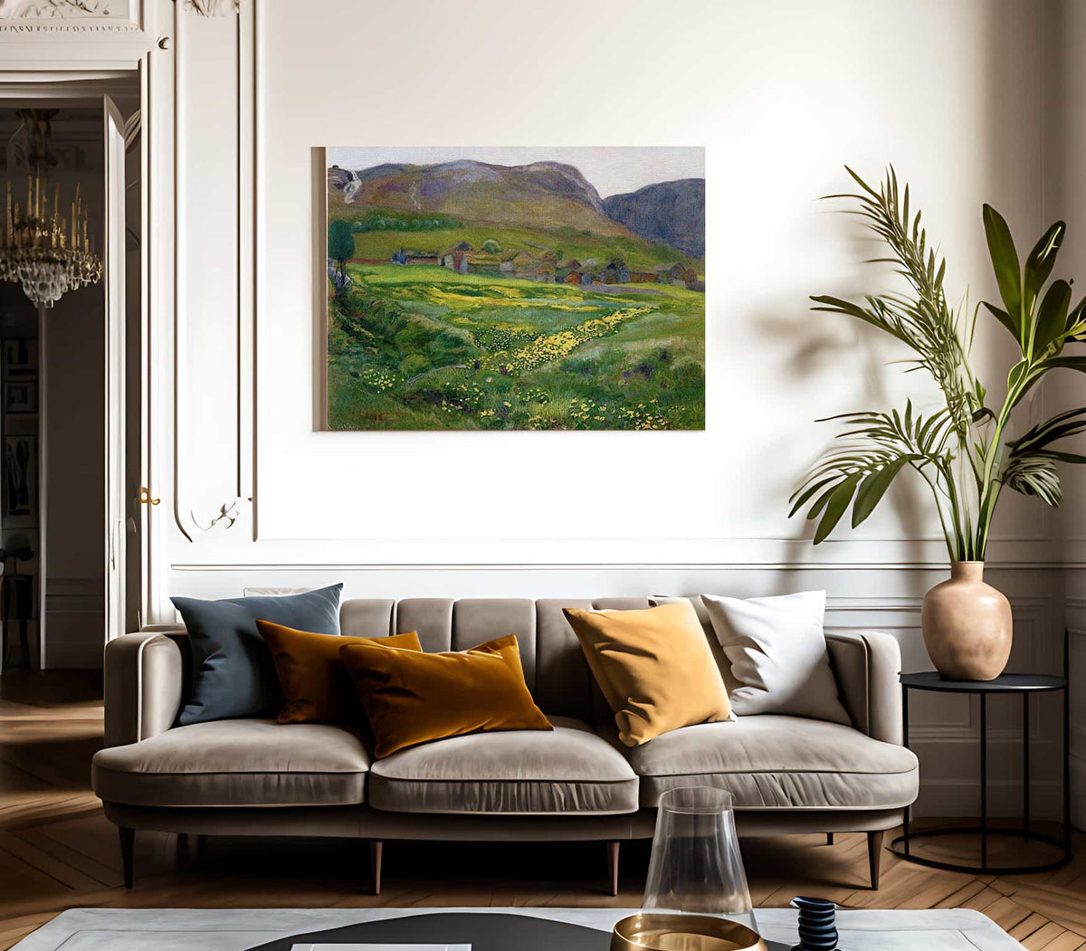 A June Night And Marsh Marigolds By Nicolai Astrup Fine Art Print