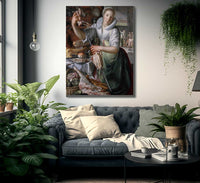 A Kitchenmaid In The Background Jesus In The House Of Mary And Martha By Joachim Wtewael Fine Art Print