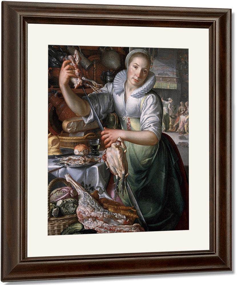 A Kitchenmaid In The Background Jesus In The House Of Mary And Martha By Joachim Wtewael Fine Art Print