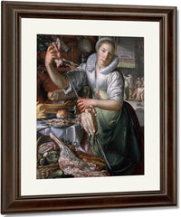 A Kitchenmaid In The Background Jesus In The House Of Mary And Martha By Joachim Wtewael Fine Art Print