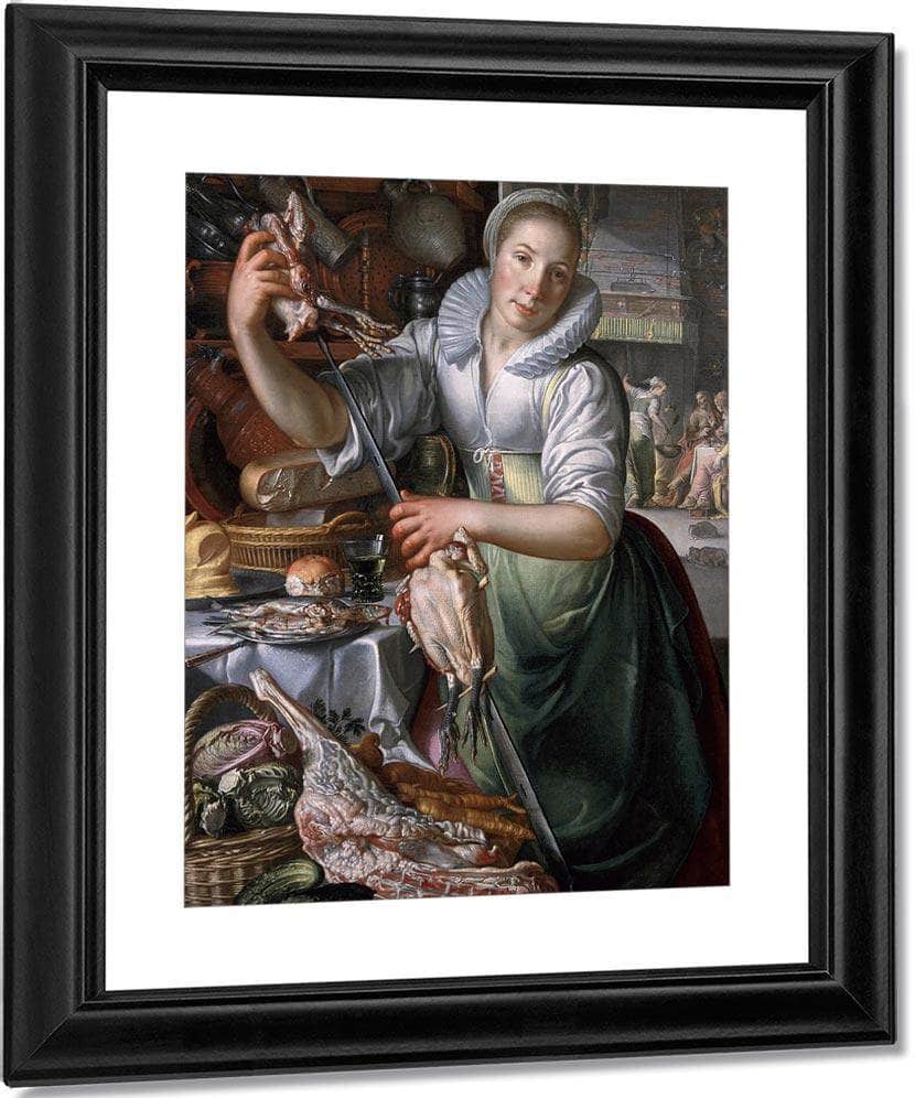 A Kitchenmaid In The Background Jesus In The House Of Mary And Martha By Joachim Wtewael Fine Art Print