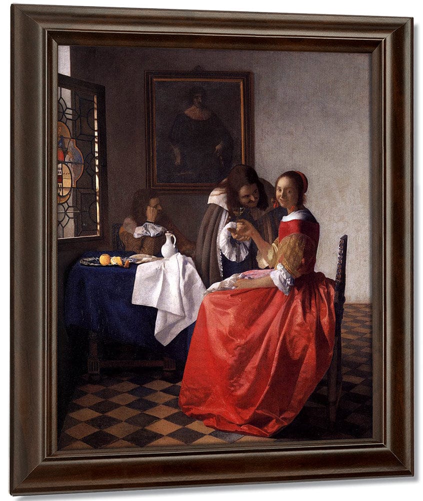 A Lady And Two Gentlemen 1659 By Johannes Vermeer Fine Art Print