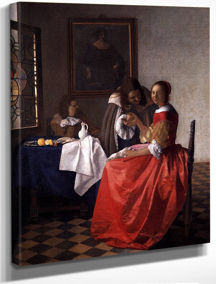 A Lady And Two Gentlemen 1659 By Johannes Vermeer Fine Art Print