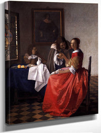 A Lady And Two Gentlemen 1659 By Johannes Vermeer Fine Art Print