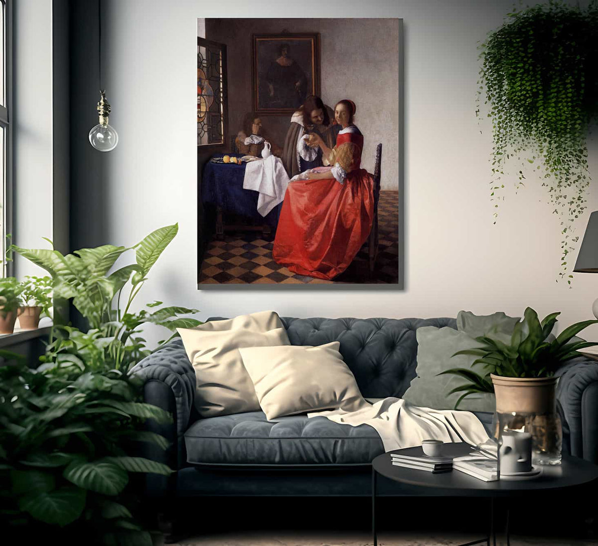 A Lady And Two Gentlemen 1659 By Johannes Vermeer Fine Art Print