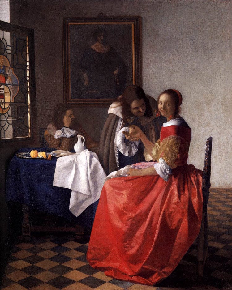 A Lady And Two Gentlemen 1659 By Johannes Vermeer Fine Art Print
