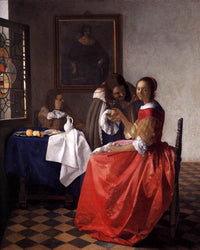 A Lady And Two Gentlemen 1659 By Johannes Vermeer Fine Art Print