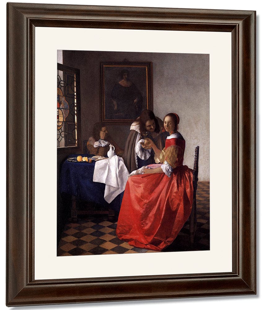 A Lady And Two Gentlemen 1659 By Johannes Vermeer Fine Art Print