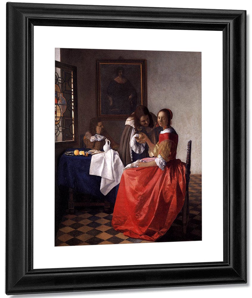 A Lady And Two Gentlemen 1659 By Johannes Vermeer Fine Art Print