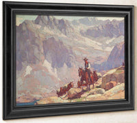A Lone Rider Leading Pack Horses By A Sierra Lake By Edgar Payne Fine Art Print