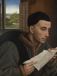 A Man Reading Saint Ivo 1450 By Rogier Van Der Weyden Fine Art Print