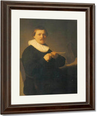 A Man Sharpening A Quill,C By Rembrandt Fine Art Print