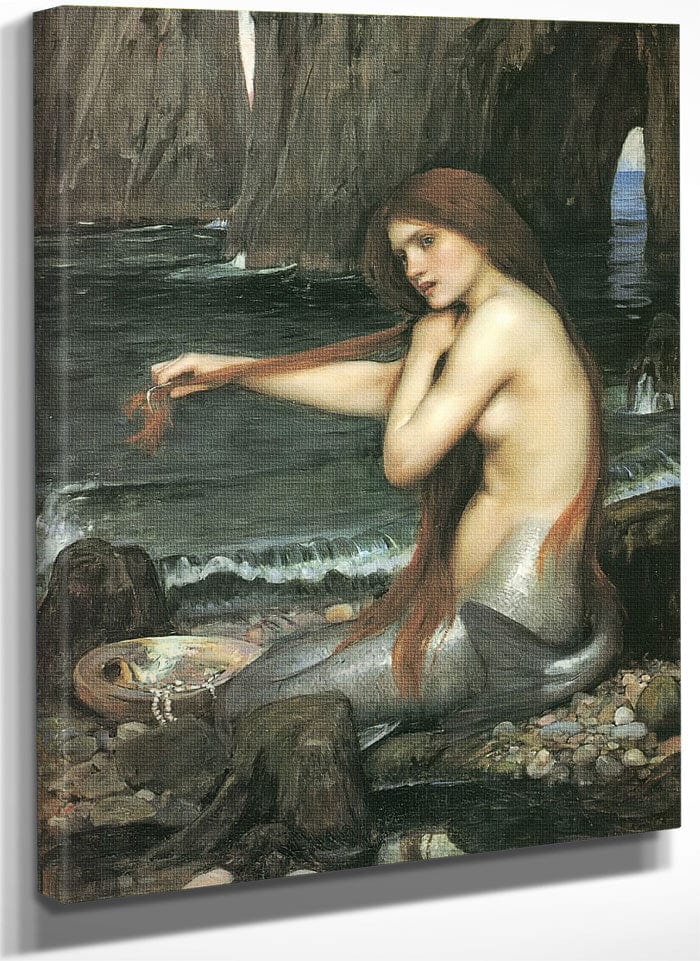 A Mermaid By John Waterhouse Fine Art Print