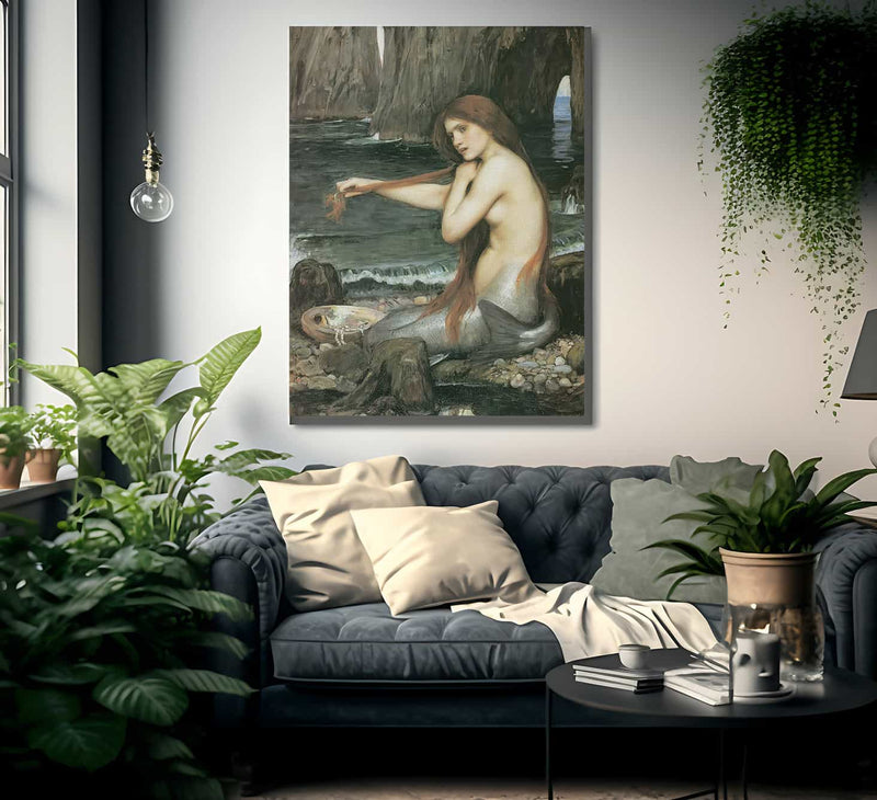 A Mermaid By John Waterhouse Fine Art Print