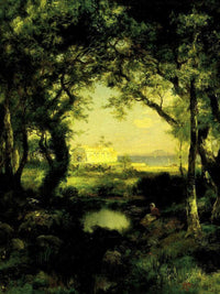 A Mexican Hacienda, Lake Cuitzeo By Thomas Moran Fine Art Print