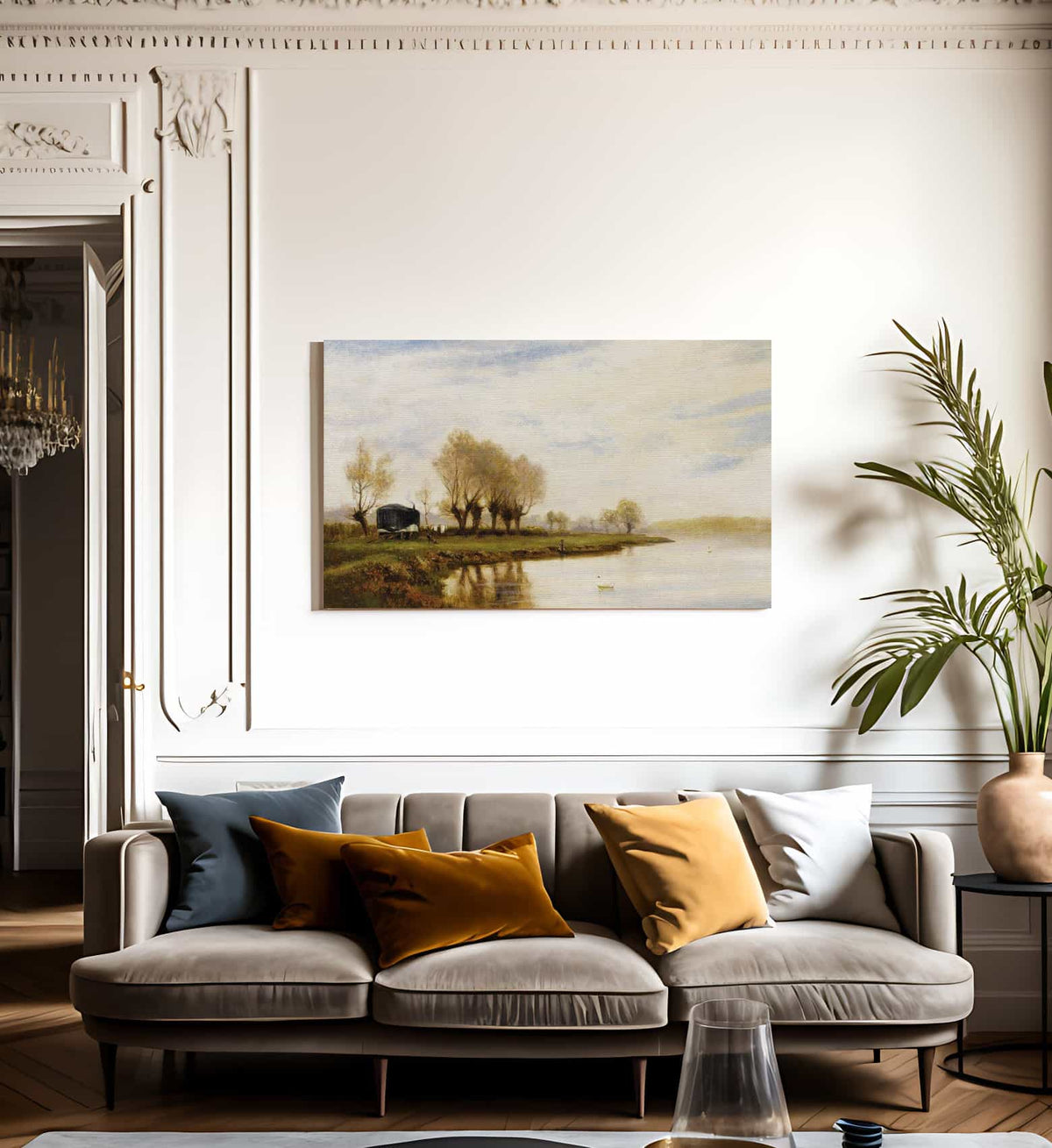 A Misty Morning The Tow Path At Shepperton By Alfred De Breanski Fine Art Print