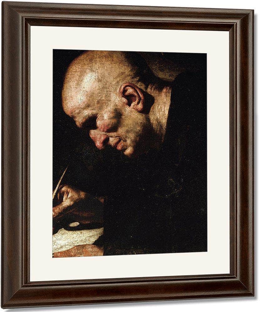 A Monk Scribe By Master Of The Annunciation To The Shepherds Fine Art Print