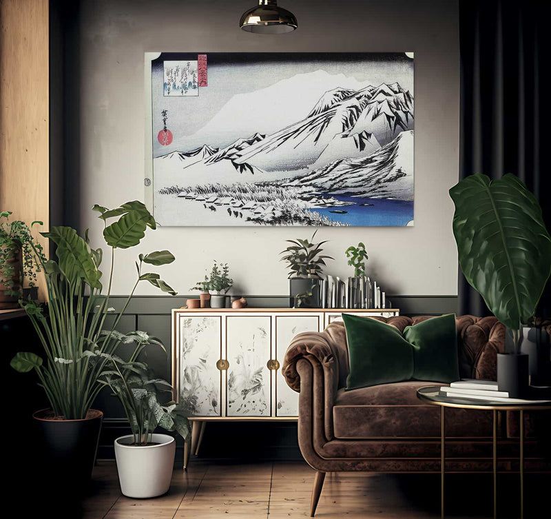 A Mountain In The Snow By Hiroshige Fine Art Print