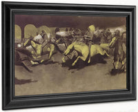 A Night Attack On A Gevernment Wagon Train By Frederic Remington Fine Art Print
