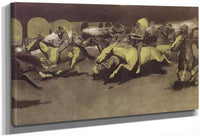 A Night Attack On A Gevernment Wagon Train By Frederic Remington Fine Art Print