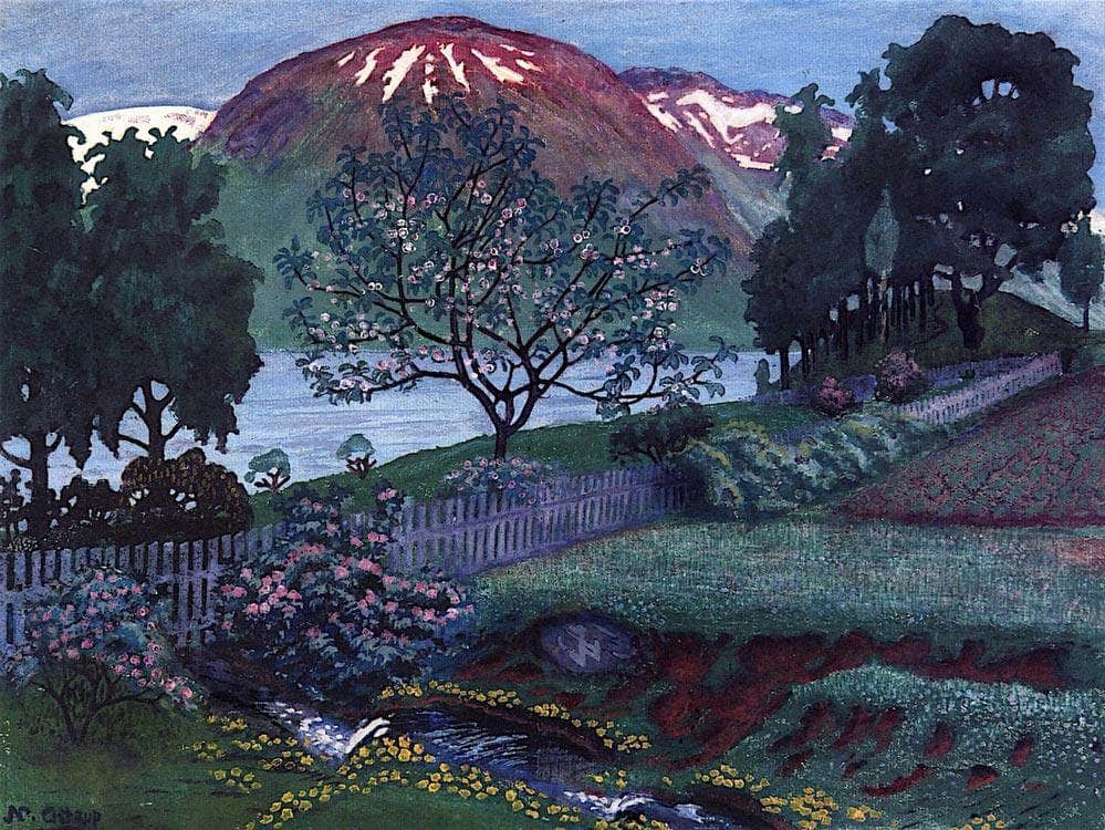 A Night In June In The Garden By Nicolai Astrup Fine Art Print
