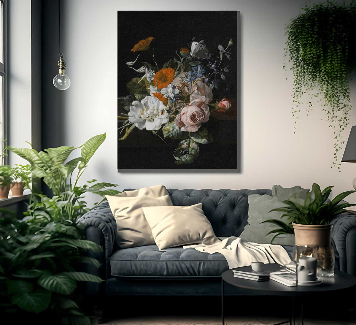 A Nosegay Of Roses Marigolds Larkspur And A Bumblebee 1695 By Rachel Ruysch Fine Art Print