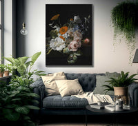A Nosegay Of Roses Marigolds Larkspur And A Bumblebee 1695 By Rachel Ruysch Fine Art Print