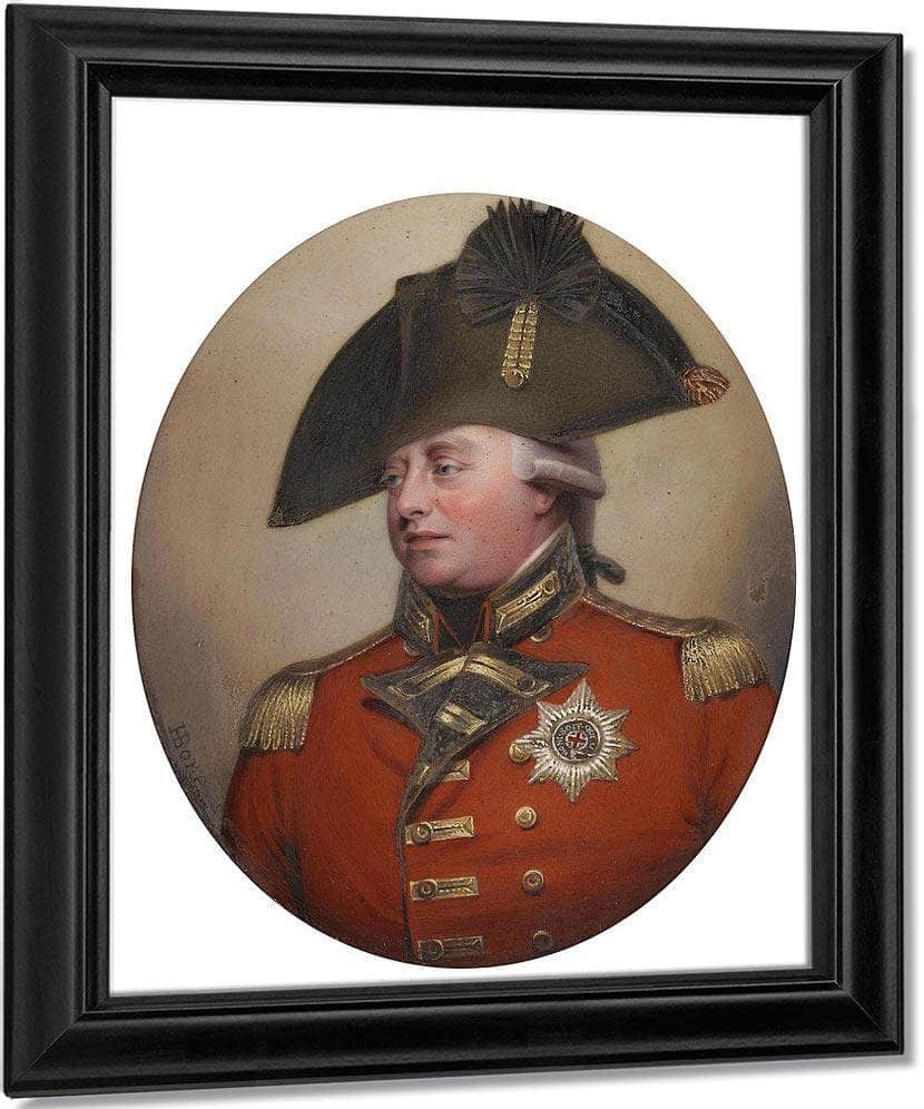 A Pair Of Miniatures Portraying George Iii (1738 1820), King Of Great Britain And Ireland (1760 1801), King Of The United Kingdom (1801 1820) By William Henry Walker Fine Art Print