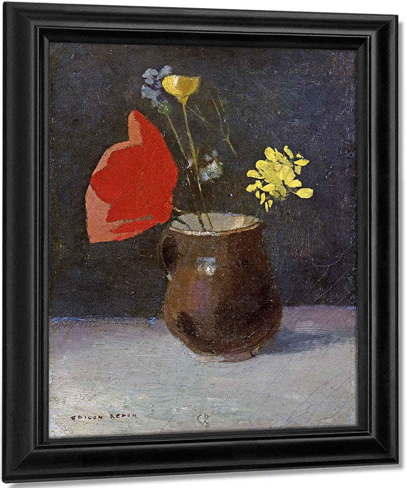 A Pitcher Of Flowers By Odilon Redon Fine Art Print