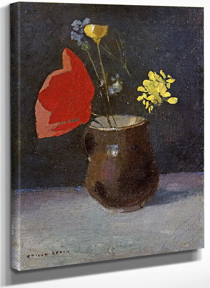A Pitcher Of Flowers By Odilon Redon Fine Art Print