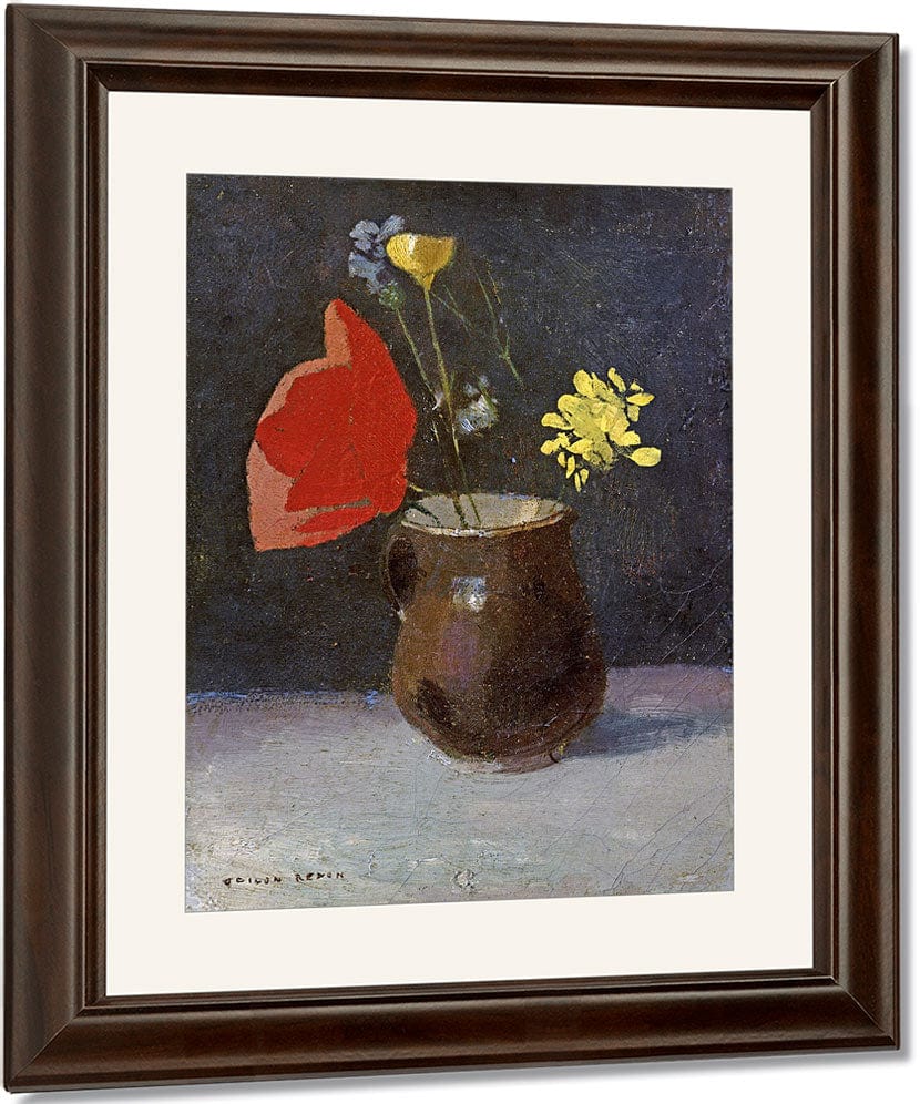 A Pitcher Of Flowers By Odilon Redon Fine Art Print