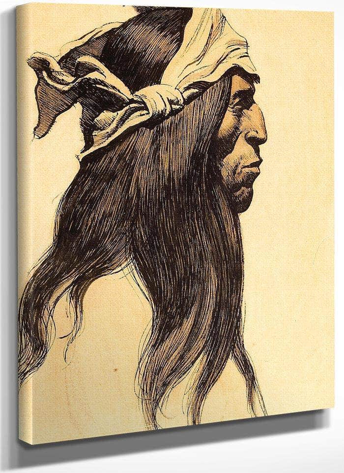 A Portrait Of An Indian By Maynard Dixon Fine Art Print