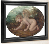 A Putto Collecting Flowers By William Etty Fine Art Print