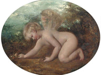 A Putto Collecting Flowers By William Etty Fine Art Print