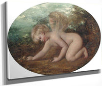 A Putto Collecting Flowers By William Etty Fine Art Print