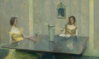 A Reading By Thomas Wilmer Dewing Fine Art Print