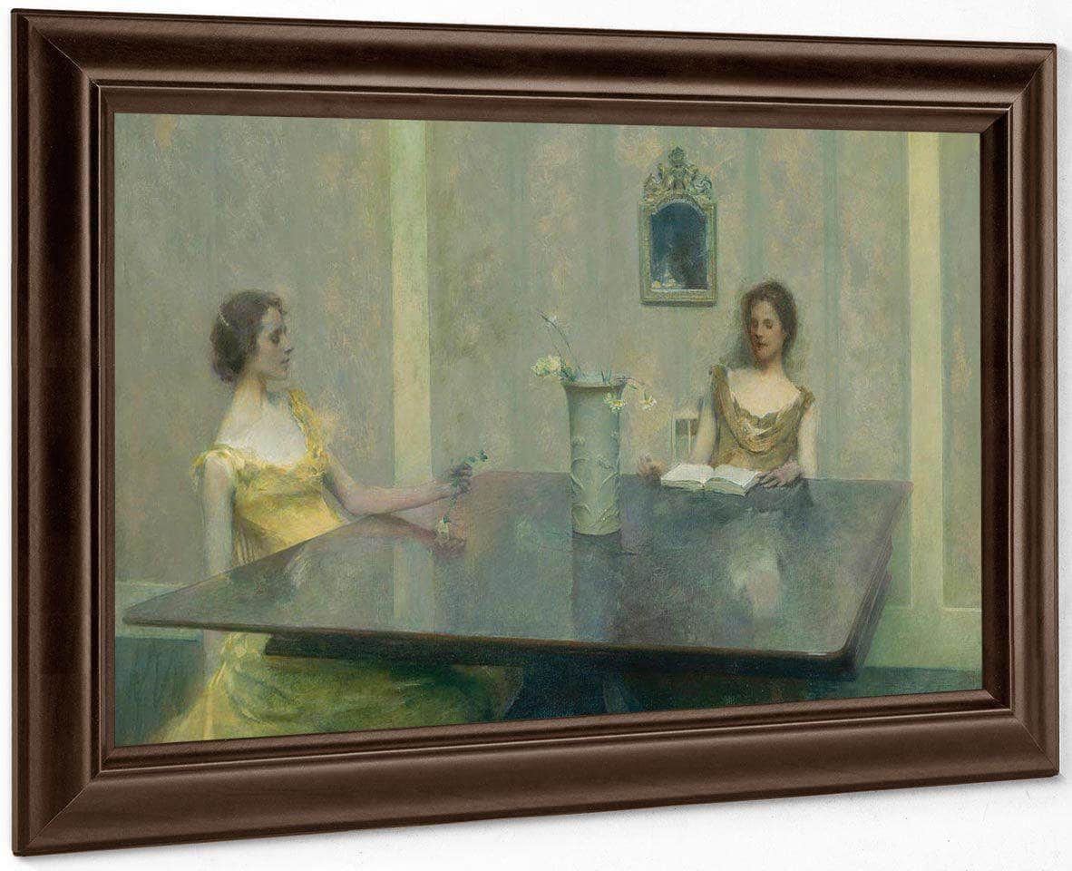 A Reading By Thomas Wilmer Dewing Fine Art Print