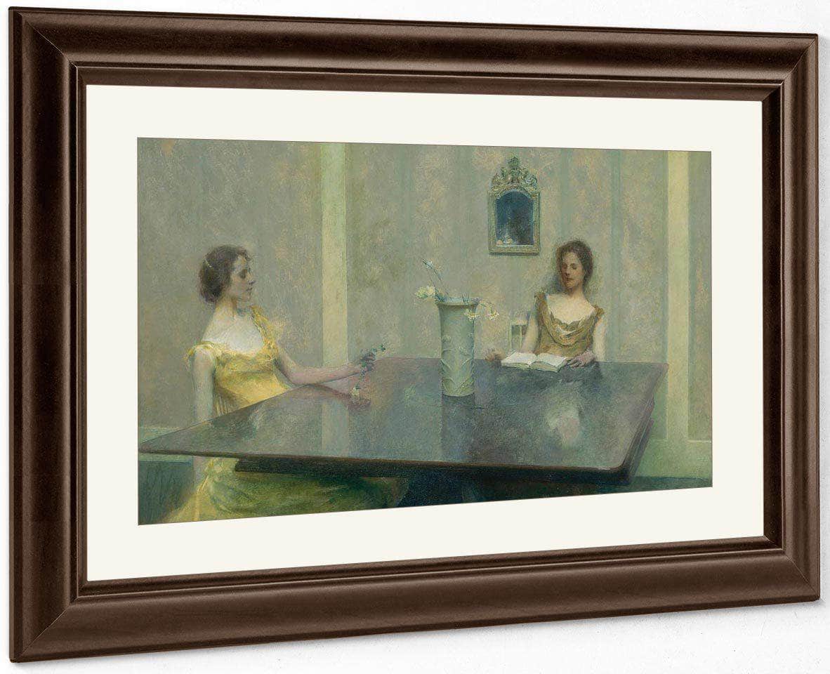 A Reading By Thomas Wilmer Dewing Fine Art Print