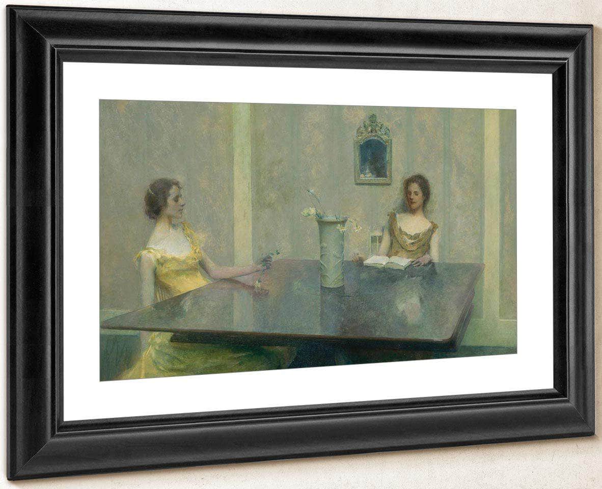 A Reading By Thomas Wilmer Dewing Fine Art Print
