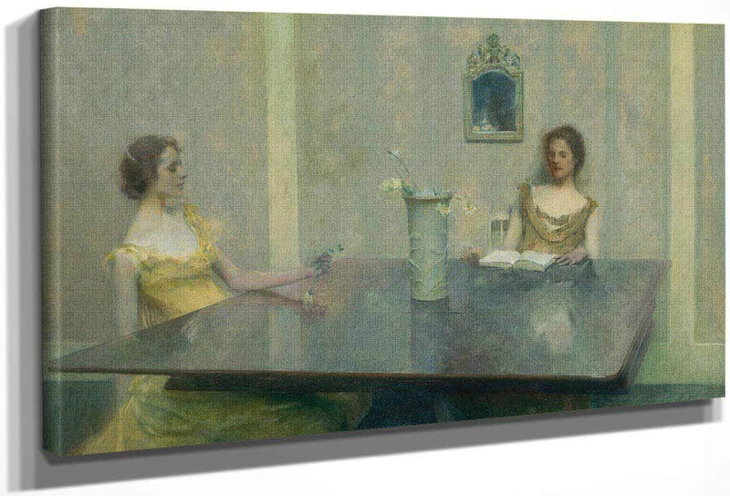 A Reading By Thomas Wilmer Dewing Fine Art Print